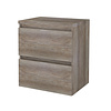 Aquasplash Badmeubelset Aquasplash Salt 60x46cm Greeploos 2 Lades Met Afdekplaat Scotch Oak