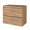Aquasplash Badmeubelset Aquasplash Salt 80x46cm Greeploos 2 Lades Met Afdekplaat Whisky Oak