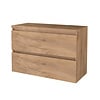 Aquasplash Badmeubelset Aquasplash Salt 100x46cm Greeploos 2 Lades Met Afdekplaat Whisky Oak