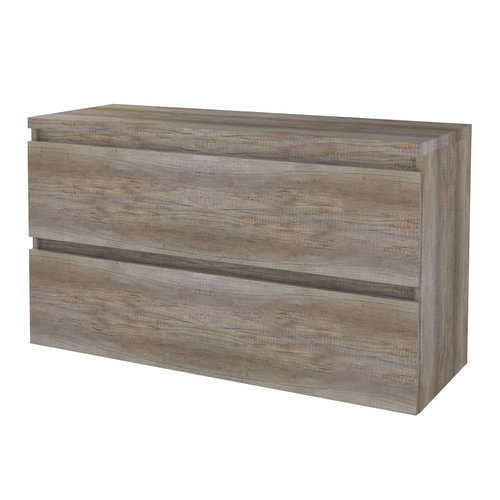Badmeubelset Aquasplash Salt 120x46cm Greeploos 2 Lades Met Afdekplaat Scotch Oak 