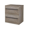 Aquasplash Badmeubelset Aquasplash Salt 60x46cm Met Grepen (Kleurkeuze) 2 Lades Met Afdekplaat Scotch Oak