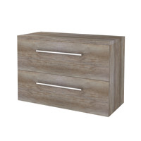 Badmeubelset Aquasplash Salt 100x46cm Met Grepen (Kleurkeuze) 2 Lades Met Afdekplaat Scotch Oak