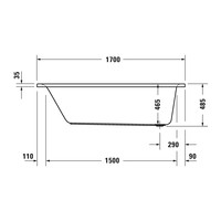 Ligbad Duravit D-Neo Inbouw 170x70x48.5 cm Wit