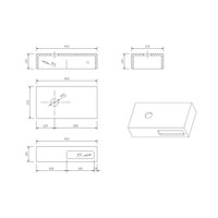Fontein Planchet Best Design Malo Solid Surface 40x21x10 cm Grijs
