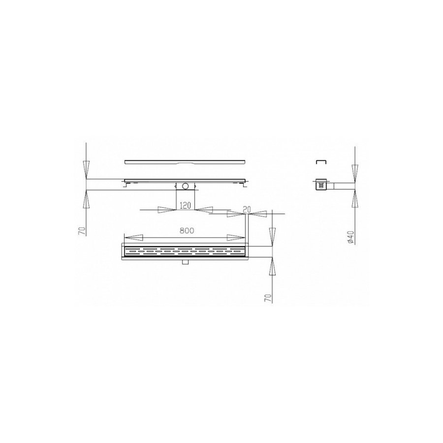 Douchegoot Best Design Nancy Met Flens 80x7x7 cm RVS Mat Goud