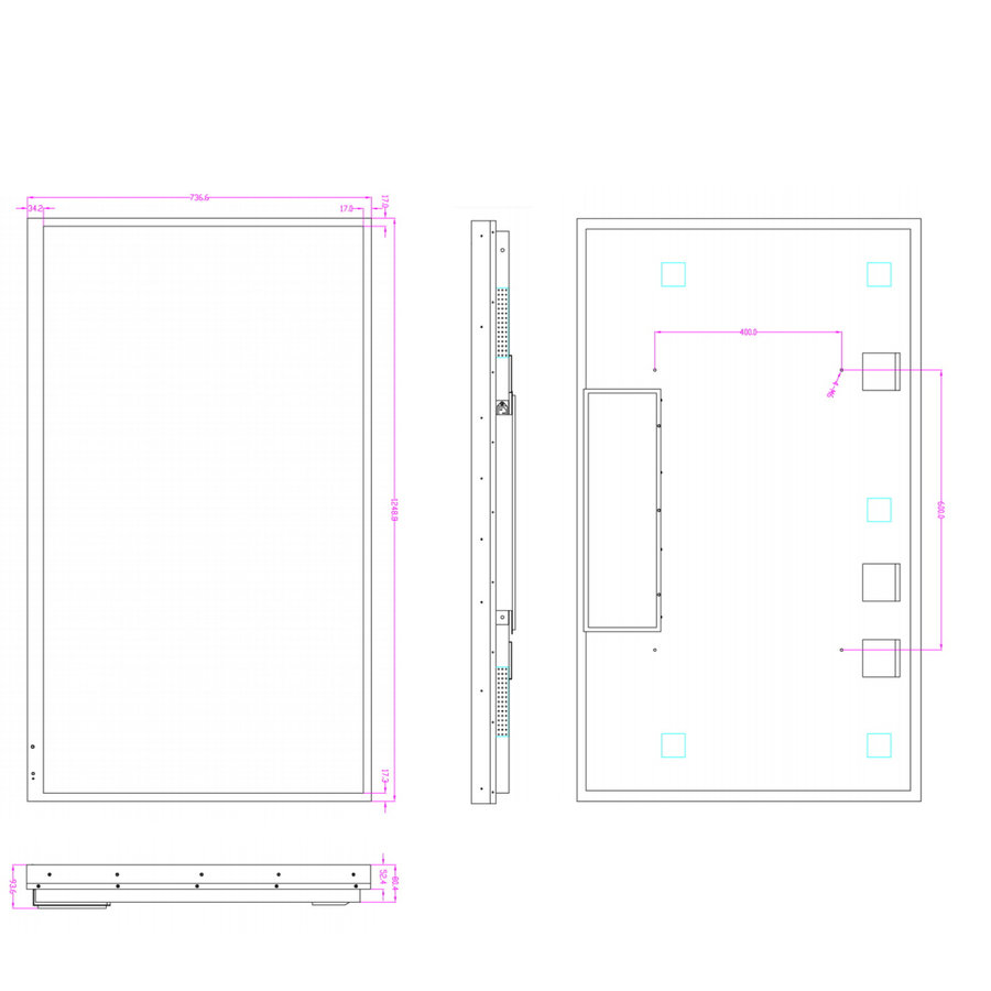 NIET MEER LEVERBAAR LED TV Aquasound Outdoor 55” IP65 Zilver