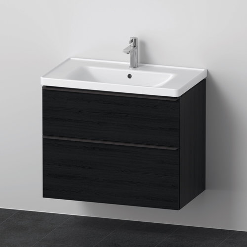 Badkamermeubelset Duravit D-Neo Wastafel Keramiek 80x48x62.5 cm Mat Eiken Zwart 