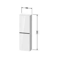 Hoge Kast Duravit D-Neo Kolomkast Wand 132 cm Rechtsdraaiend Mat Eiken Zwart