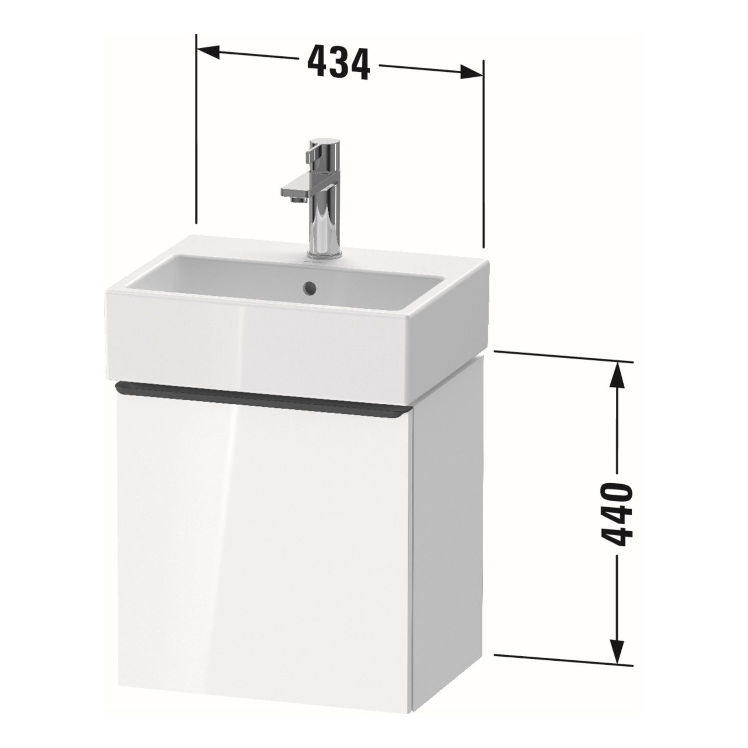 Badmeubel Duravit D-Neo Wand 43.4x32.2x44 cm Rechts Mat Noten Duravit