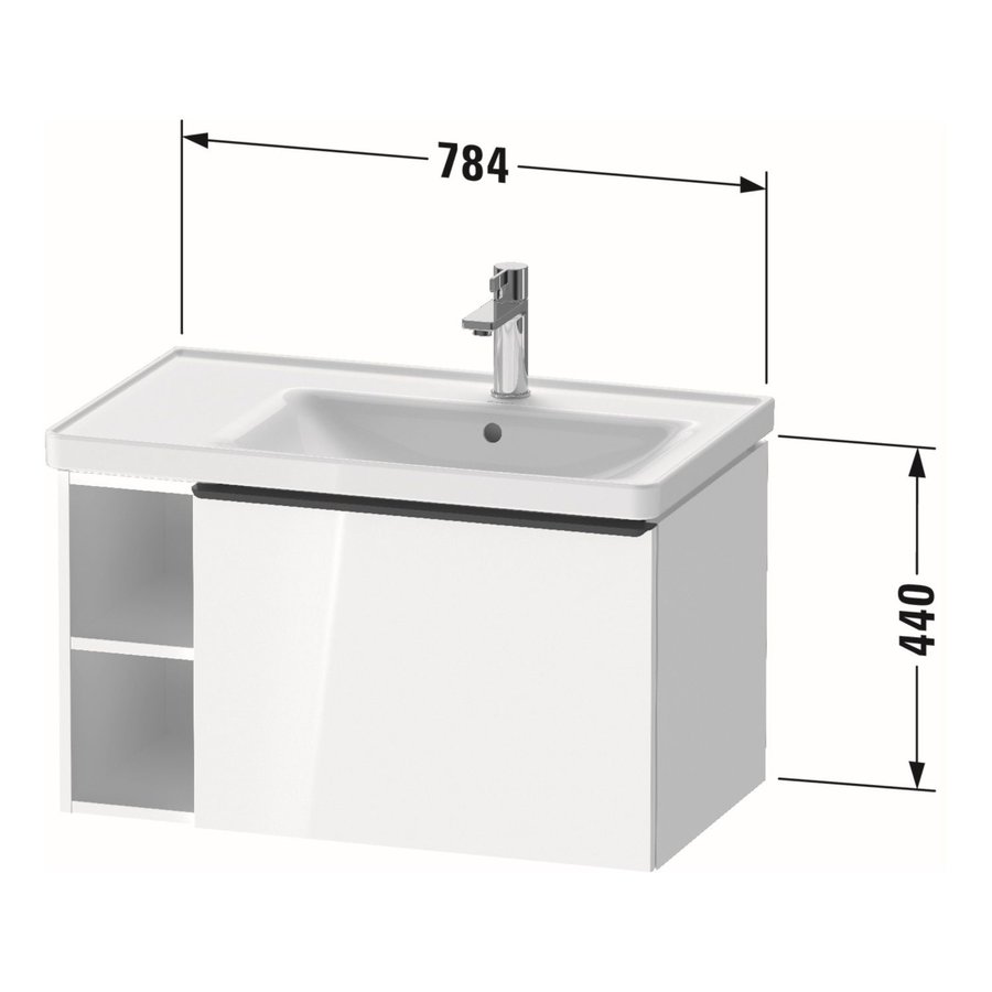 Badmeubel Duravit D-Neo Wand 78.4x45.2x44 cm Mat Wit