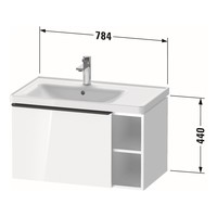 Badmeubel Duravit D-Neo Wand 78.4x45.2x44 cm Links Mat Noten (Donker)