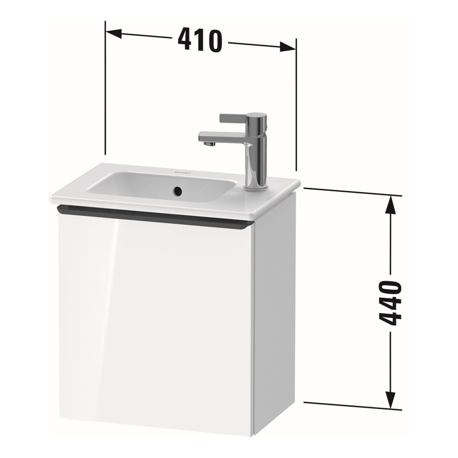 Fonteinkast Duravit D-Neo Wand 410x274x440 mm Links Mat Noten (Donker)