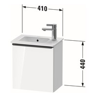 Fonteinkast Duravit D-Neo Wand 410x274x440 mm Links Mat Eiken (Terra)