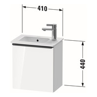 Fonteinkast Duravit D-Neo Wand 410x274x440 mm Links Mat Taupe