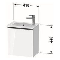 Fonteinkast Duravit D-Neo Wand 410x274x440 mm Rechts Mat Noten (Donker)