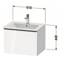 Badmeubel Duravit D-Neo Wand 61x46.2x44 cm Mat Natuur Eiken