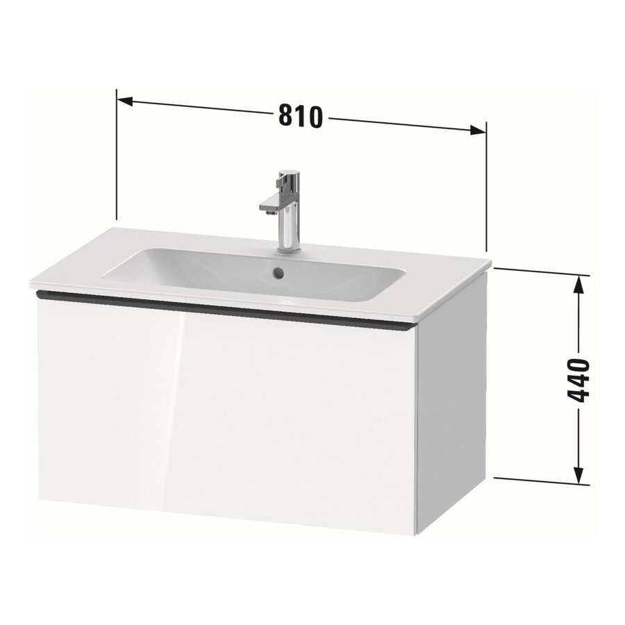 Badmeubel Duravit D-Neo Wand 81x46.2x44 cm Mat Wit