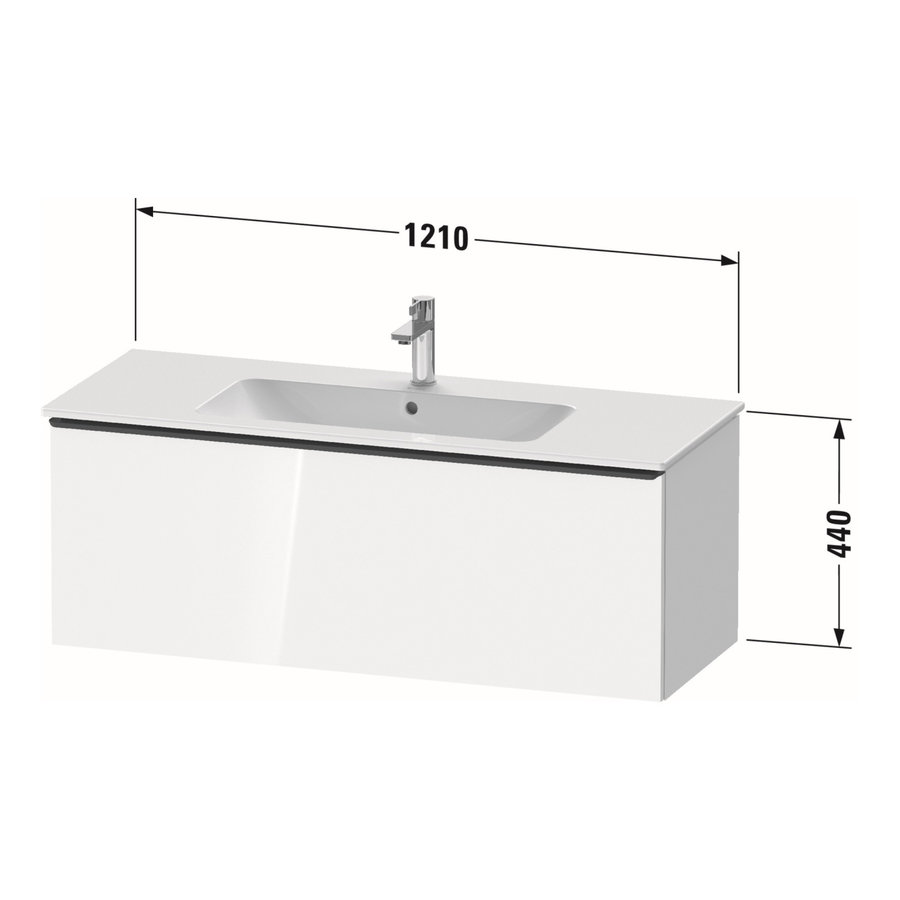 Badmeubel Duravit D-Neo Wand 121x46.2x44 cm Mat Eiken Zwart