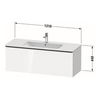 Badmeubel Duravit D-Neo Wand 121x46.2x44 cm Mat Basalt