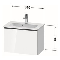 Badmeubel Duravit D-Neo Wand 61x37.2x44 cm Mat Basalt