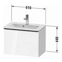 Badmeubel Duravit D-Neo Wand 61x37.2x44 cm Mat Grafiet