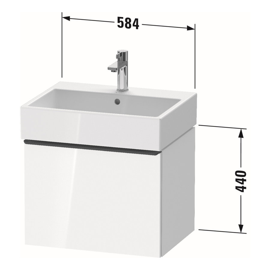 Badmeubel Duravit D-Neo Wand 58.4x44.2x44 cm Hoogglans Wit