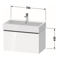 Badmeubel Duravit D-Neo Wand 78.4x44.2x44 cm Mat Noten (Donker)