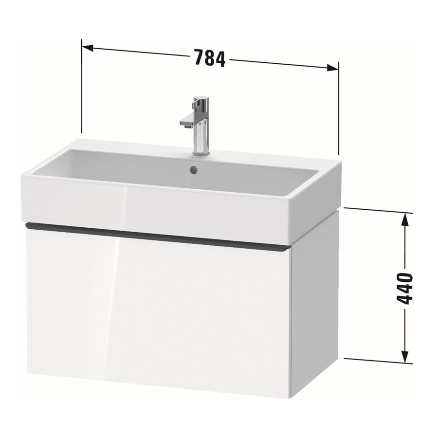 Badmeubel Duravit D-Neo Wand 78.4x44.2x44 cm Mat Noten (Donker)