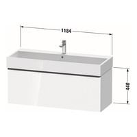 Badmeubel Duravit D-Neo Wand 118.4x44.2x44 cm Mat Wit