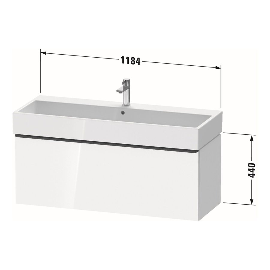 Badmeubel Duravit D-Neo Wand 118.4x44.2x44 cm Mat Basalt