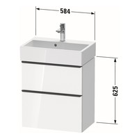 Badmeubel Duravit D-Neo Wand 58.4x37.2x62.5 cm Mat Grafiet