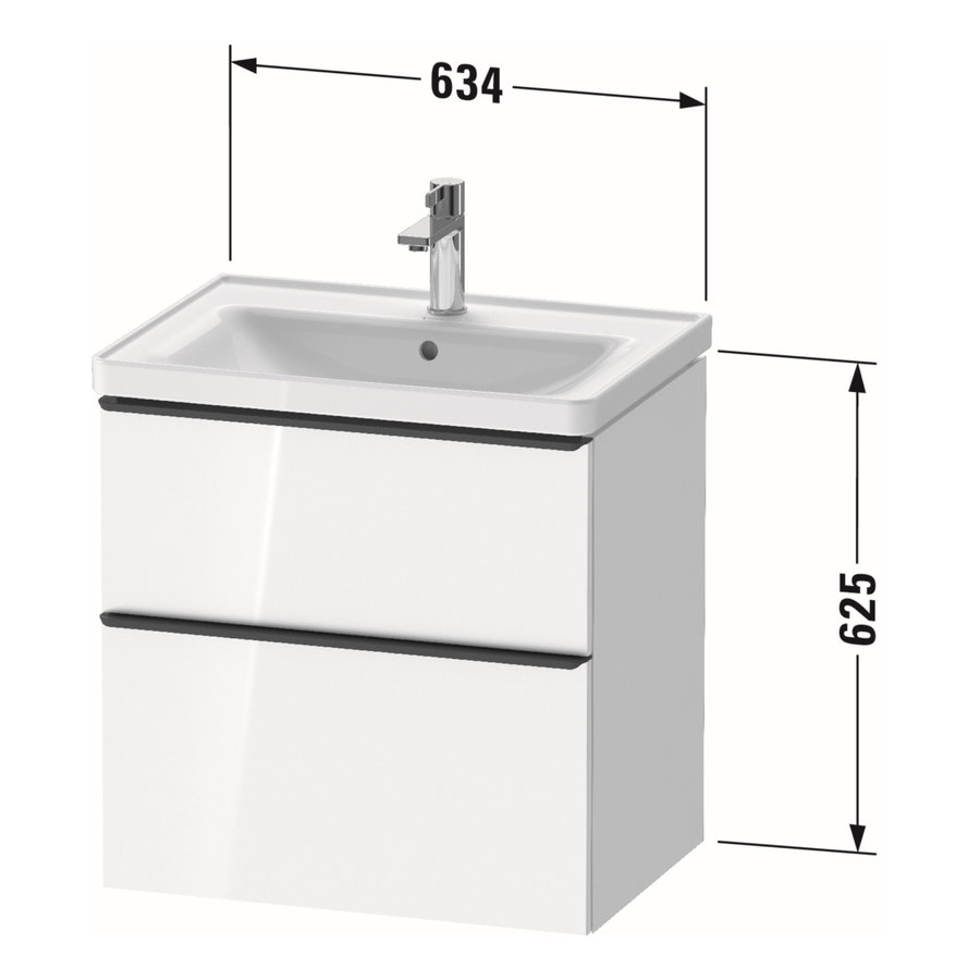 Badmeubel Duravit D-Neo Wand 63.4x45.2x62.5 cm Mat Basalt