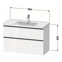 Badmeubel Duravit D-Neo Wand 98.4x45.2x62.5 cm Mat Wit