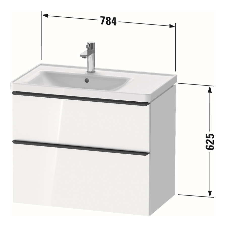 Badmeubel Duravit D-Neo Wand 78.4x45.2x62.5 cm Links Mat Kastanje (Donker)