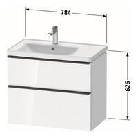 Badmeubel Duravit D-Neo Wand 78.4x45.2x62.5 cm Links Mat Linnen