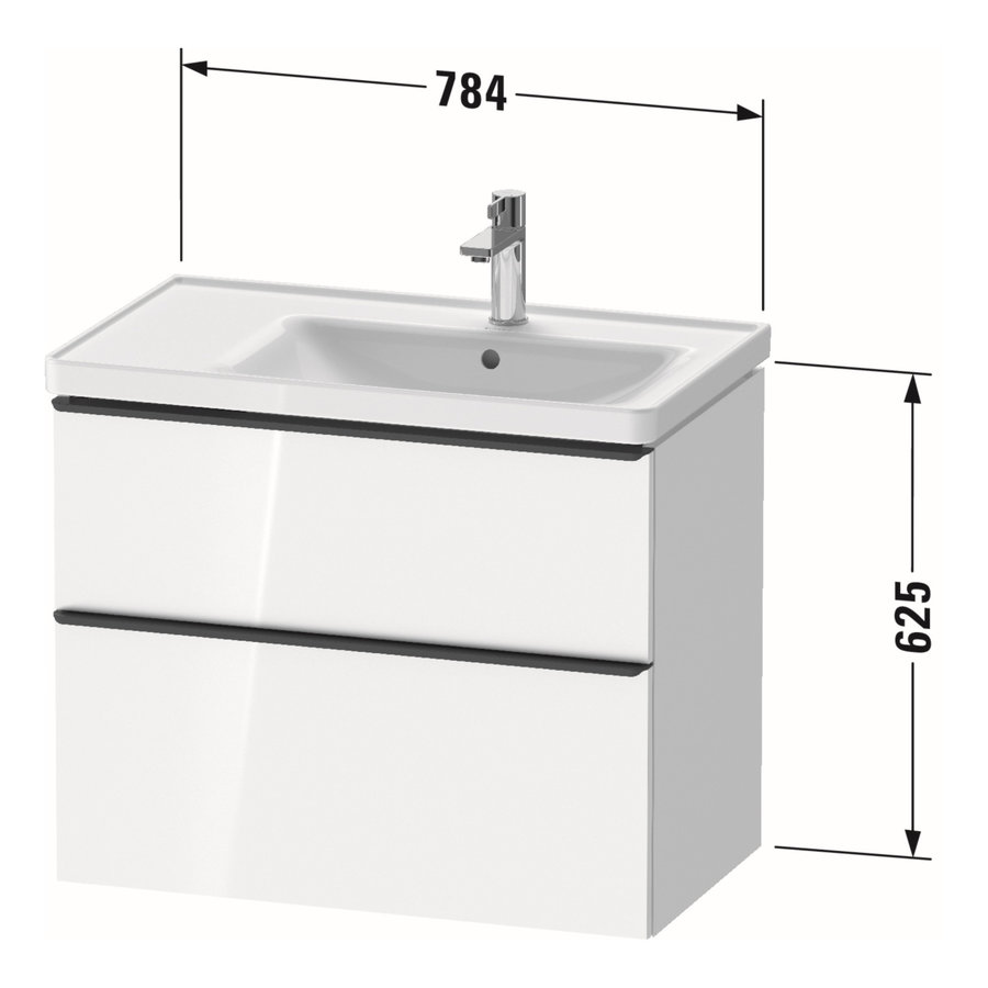 Badmeubel Duravit D-Neo Wand 78.4x45.2x62.5 cm Rechts Mat Natuur Eiken