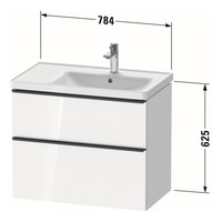 Badmeubel Duravit D-Neo Wand 78.4x45.2x62.5 cm Rechts Mat Basalt