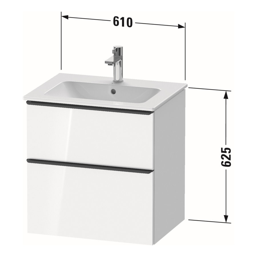 Badmeubel Duravit D-Neo Wand 61x46.2x62.5 cm Mat Eiken Terra