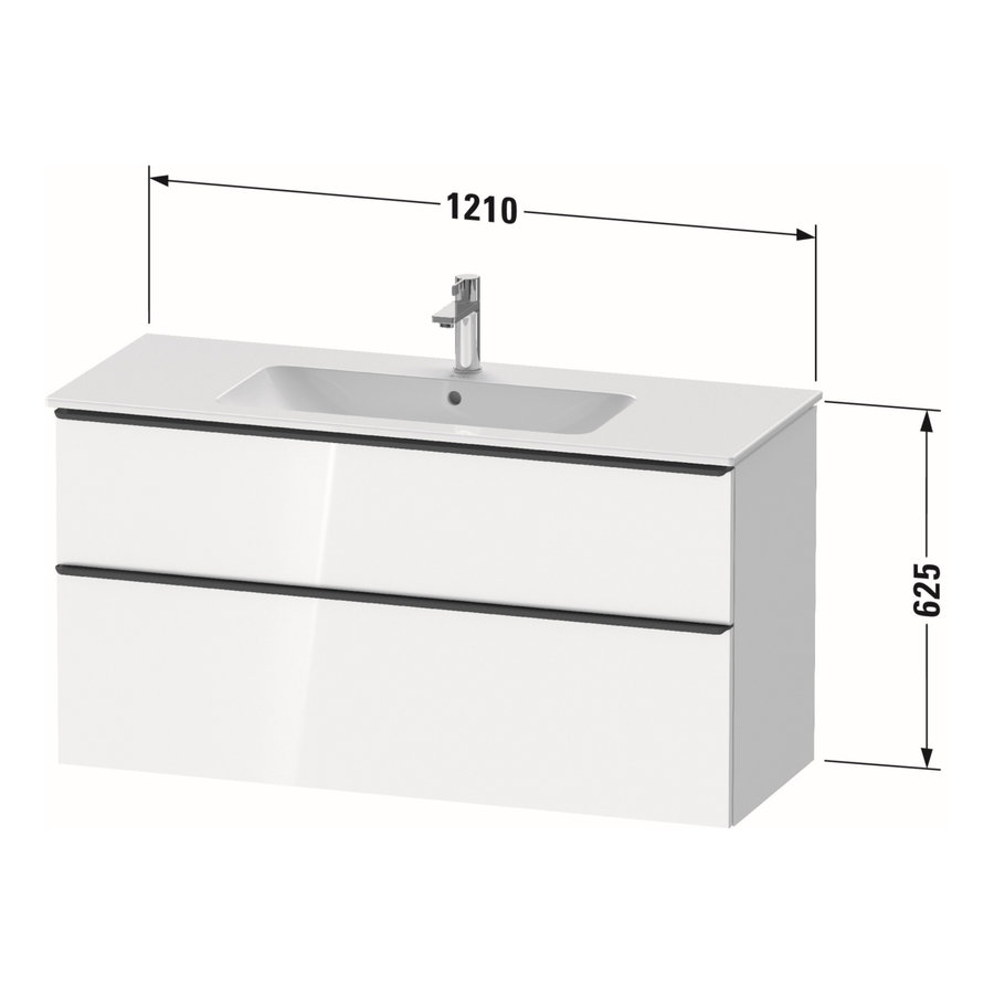 Badmeubel Duravit D-Neo Wand 121x46.2x62.5 cm Mat Wit