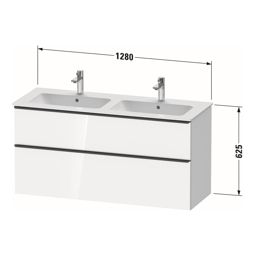 Badmeubel Duravit D-Neo Wand 128x46.2x62.5 cm Mat Betongrijs