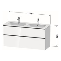 Badmeubel Duravit D-Neo Wand 128x46.2x62.5 cm Mat Eiken Zwart