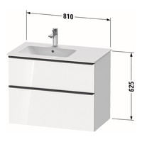 Badmeubel Duravit D-Neo Wand 81x46.2x62.5 cm Links Mat Wit