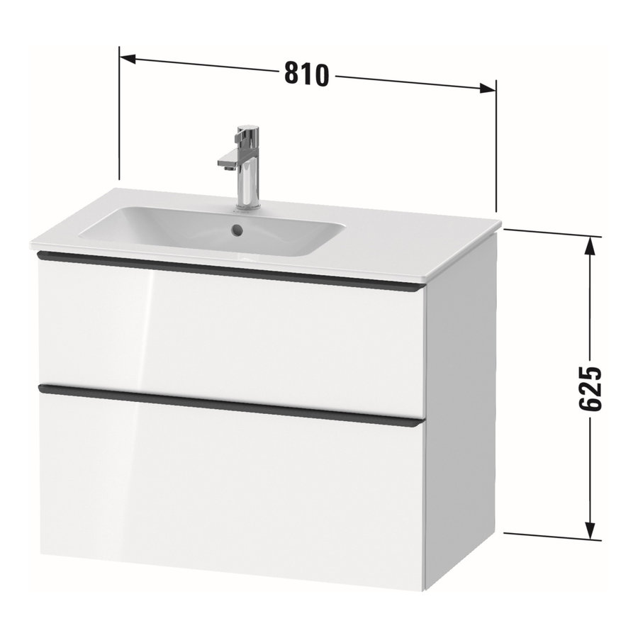 Badmeubel Duravit D-Neo Wand 81x46.2x62.5 cm Links Mat Natuur Eiken