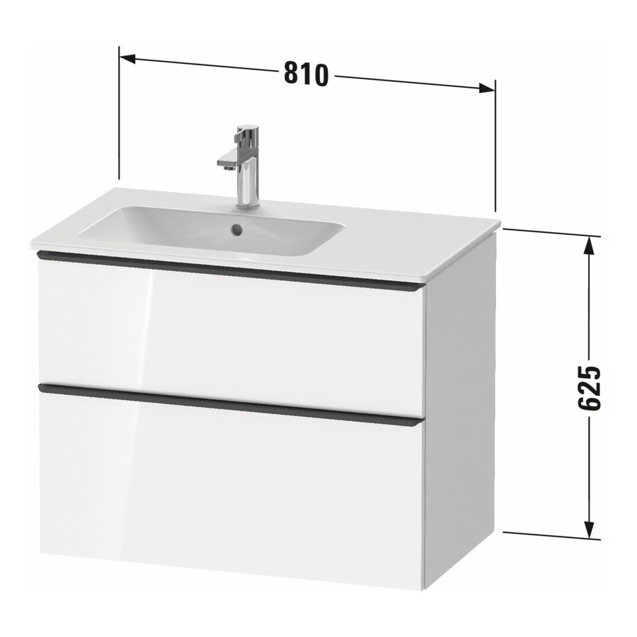 Badmeubel Duravit D-Neo Wand 81x46.2x62.5 cm Links Mat Kastanje (Donker)