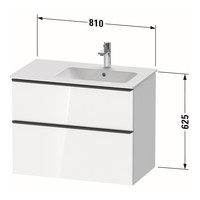 Badmeubel Duravit D-Neo Wand 81x46.2x62.5 cm Rechts Mat Noten (Donker)