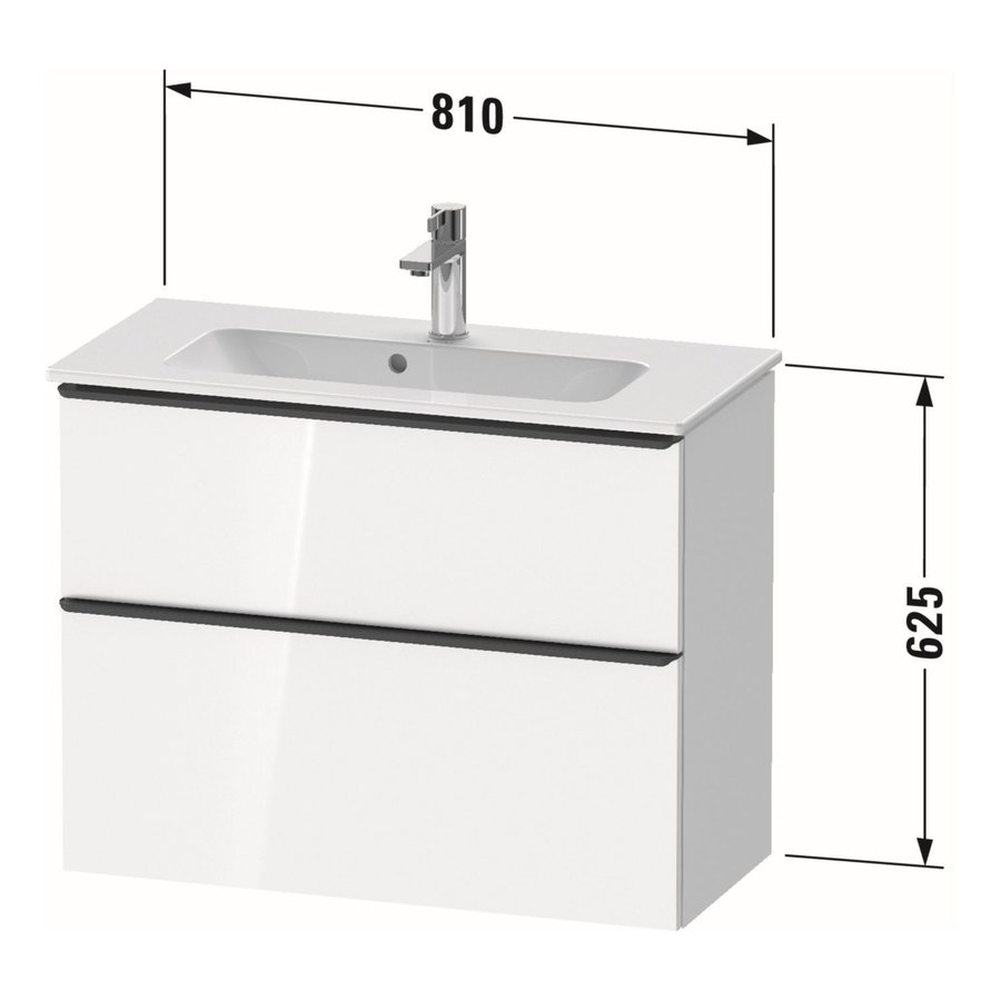 Badmeubel Duravit D-Neo Wand 81x37.2x62.5 cm Mat Grafiet