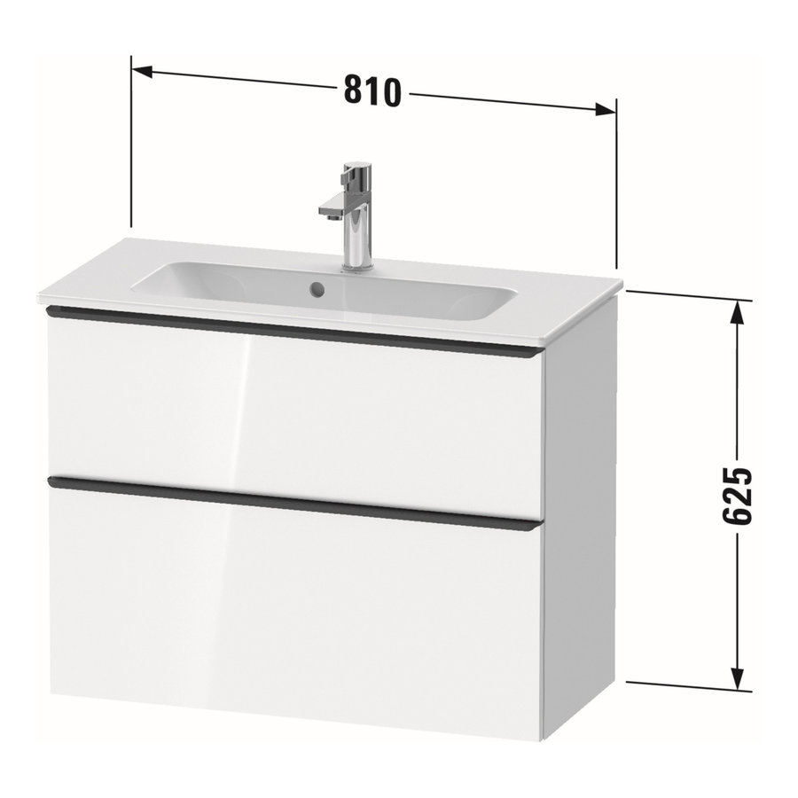 Badmeubel Duravit D-Neo Wand 81x37.2x62.5 cm Mat Noten