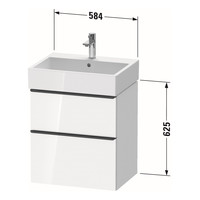 Badmeubel Duravit D-Neo Wand 58.4x44.2x62.5 cm Hoogglans Wit