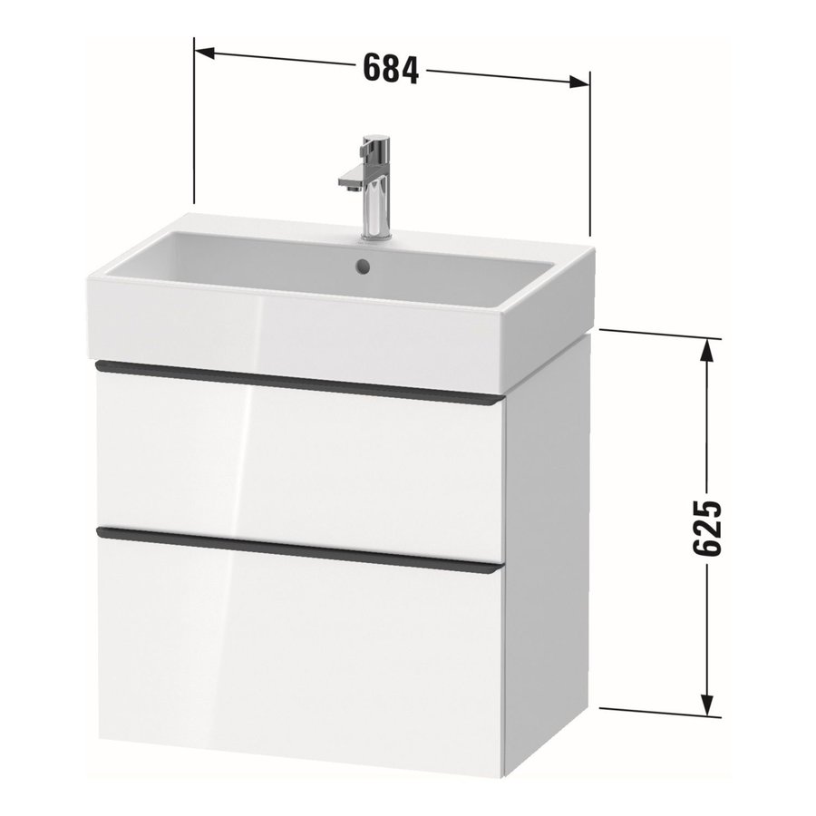 Badmeubel Duravit D-Neo Wand 68.4x44.2x62.5 cm Mat Kastanje (Donker)