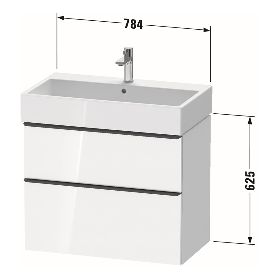 Badmeubel Duravit D-Neo Wand 78.4x44.2x62.5 cm Mat Eiken Terra